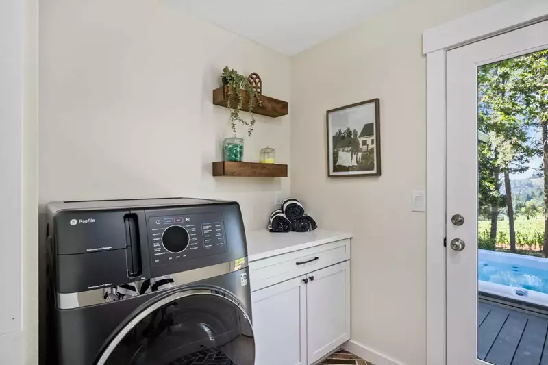 This rental has an up to date washing machine and dryer for guest use.