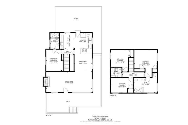 A detailed floor plan of this rental.