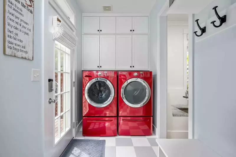 This rental has an up to date washing machine and dryer for guest use.