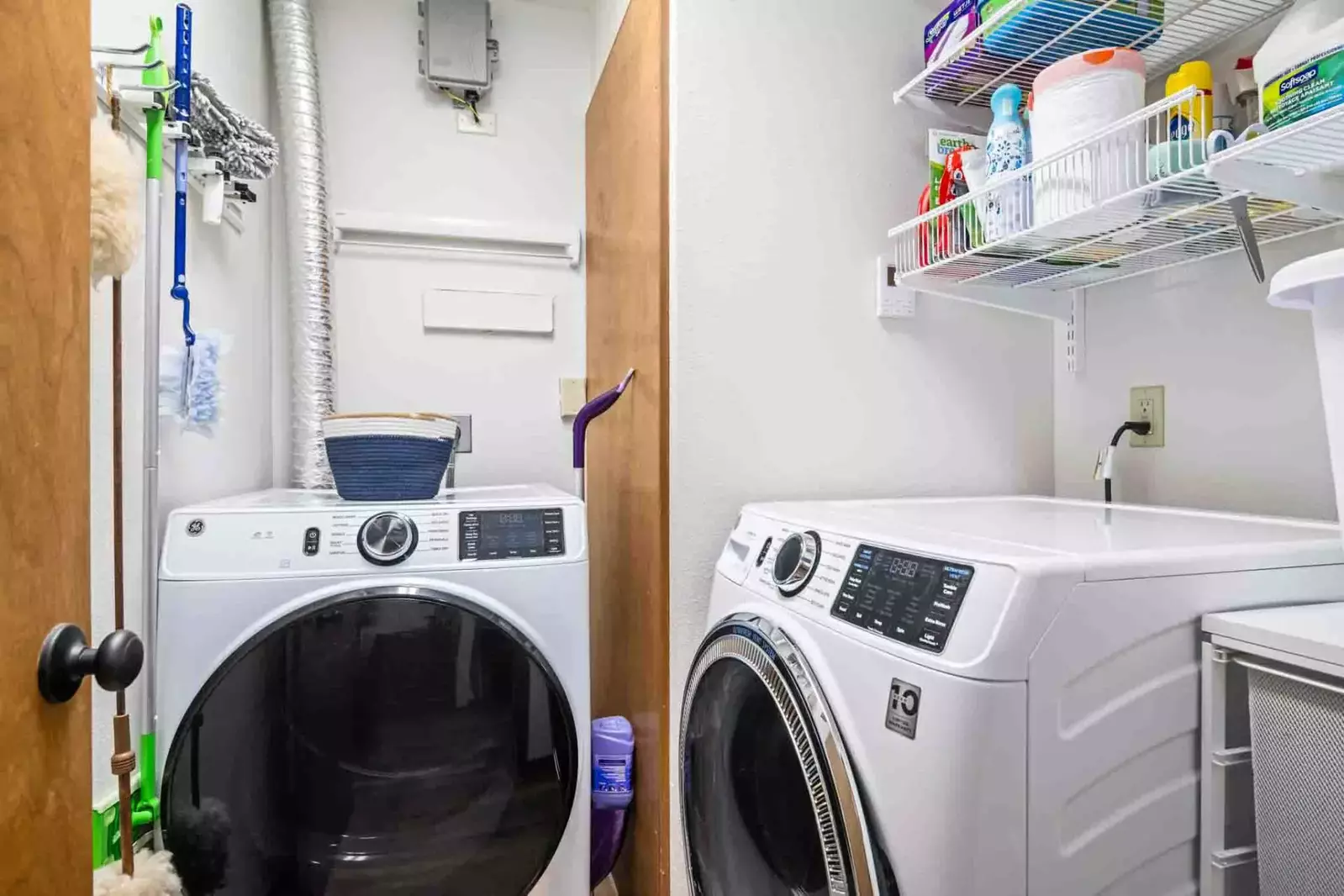 This rental has an up to date washing machine and dryer for guest use.