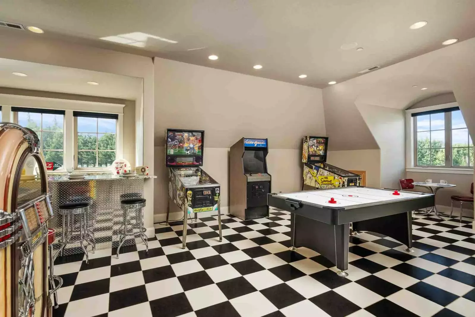 A retro style arcade is another perfect place to hang out.
