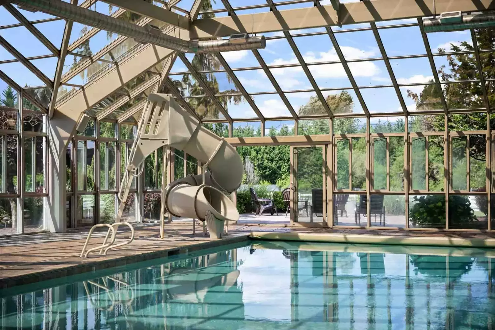 The water slide is currently out of service.