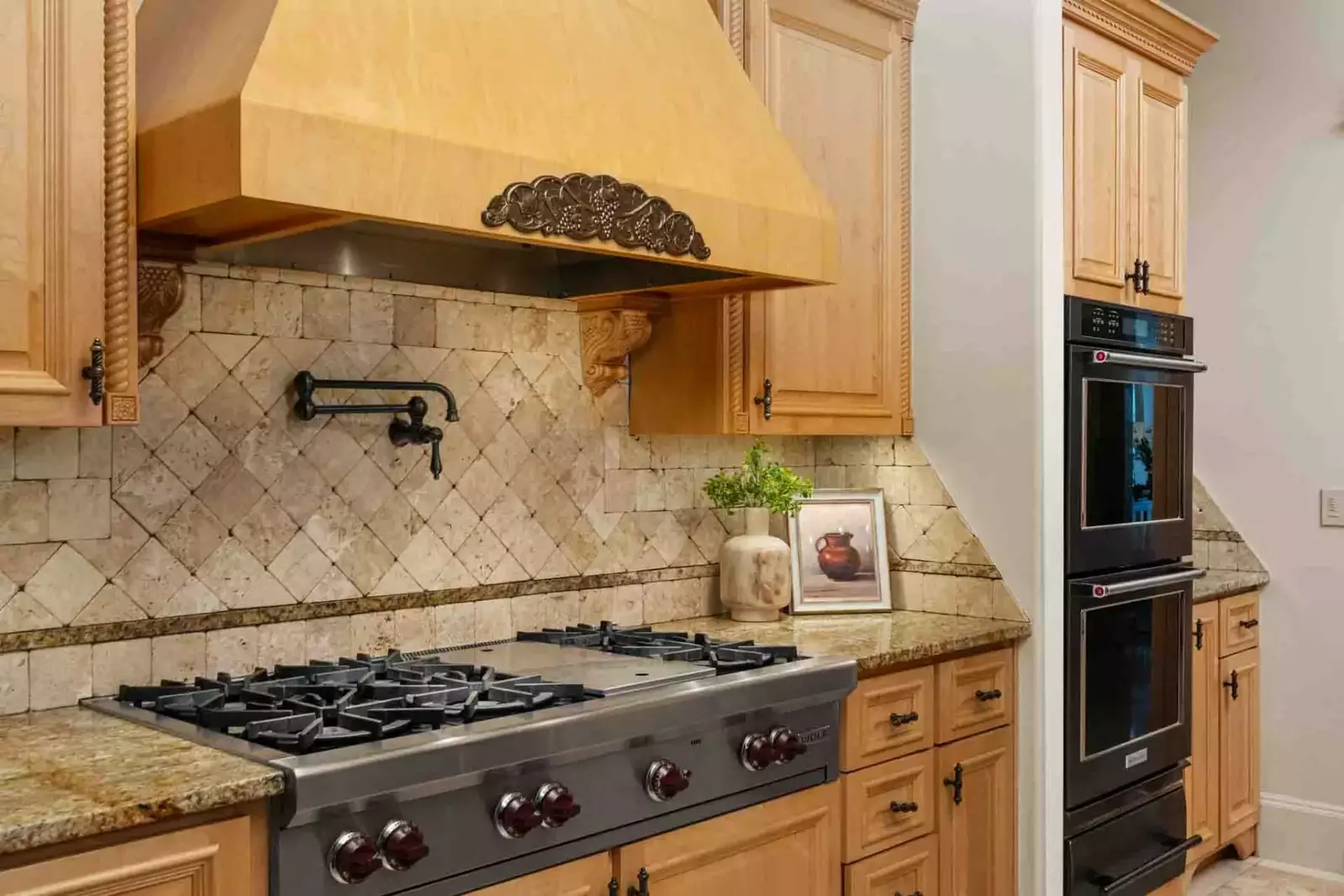 The kitchen has multiple places to cook a massive meal!