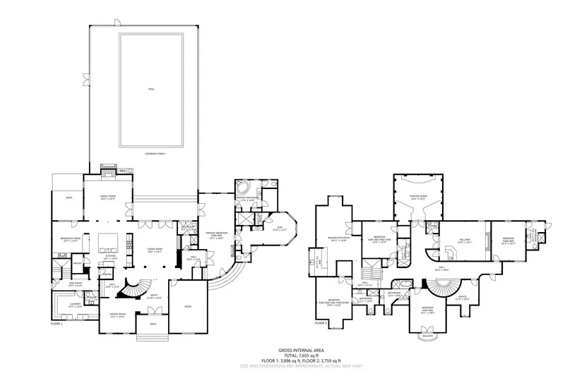 A detailed floor plan of Horseshoe Haven.