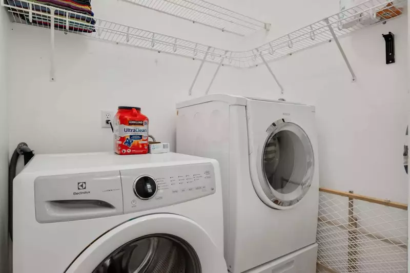 This rental has an up to date washing machine and dryer for guest use.