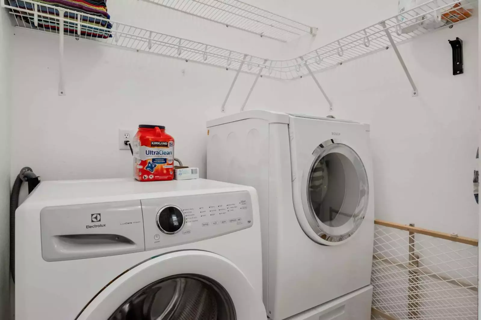 This rental has an up to date washing machine and dryer for guest use.