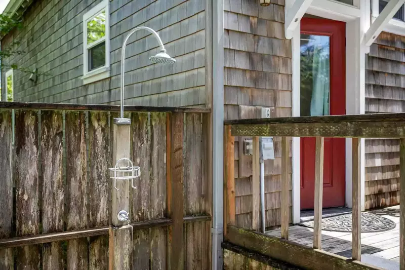 The beach is just a short walk from the rental.