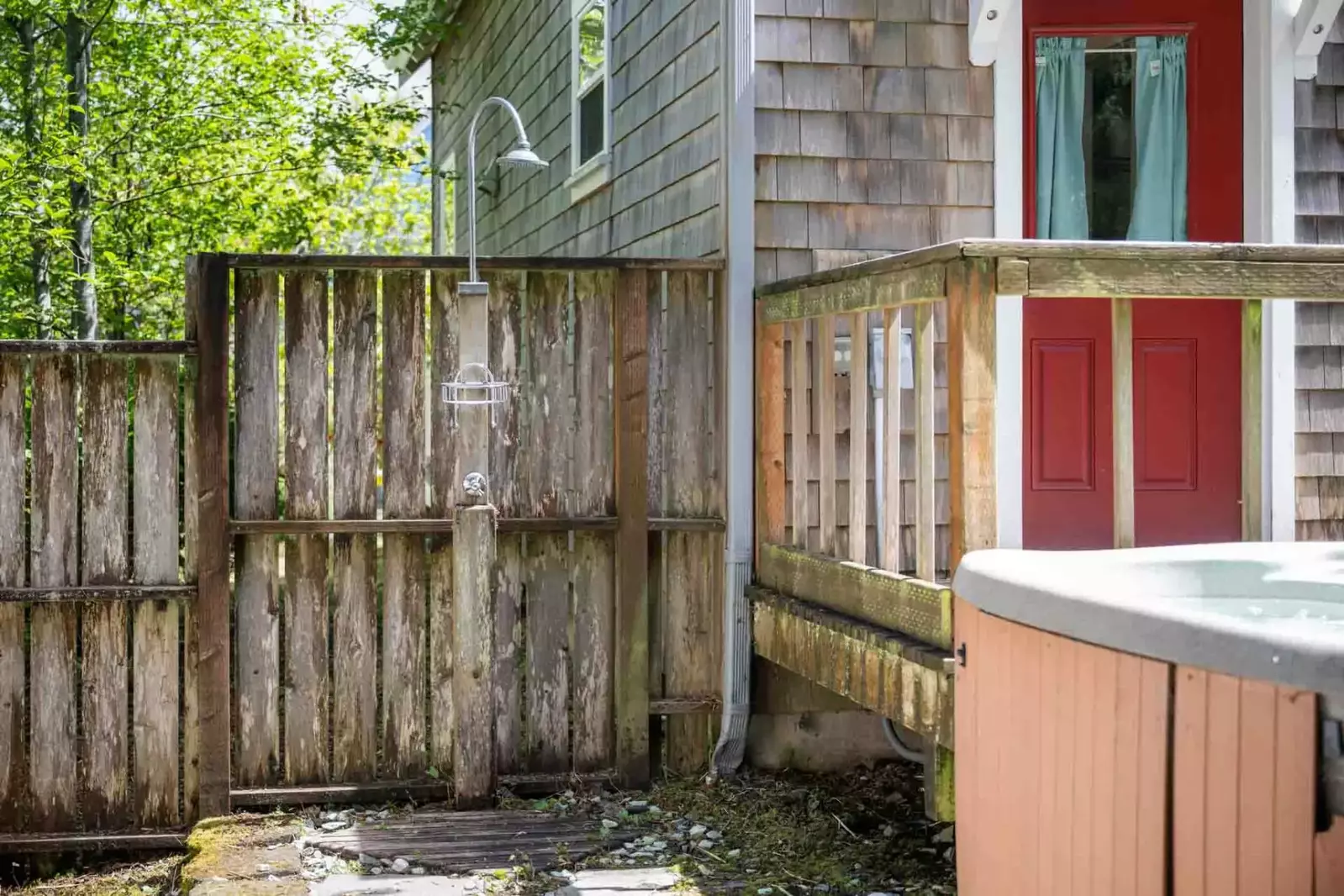 Guests can spend a day hiking, swimming, shopping, exploring and then return to relax in the hot tub.