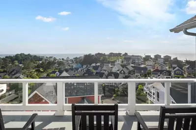 The view from the balcony is incredible, and the beach is only half a mile away!