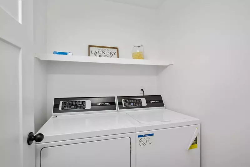 This rental has an up to date washing machine and dryer for guest use.