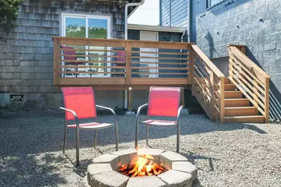 Enjoy relaxing around the deck and fire pit after a day of Oregon Coast adventures.