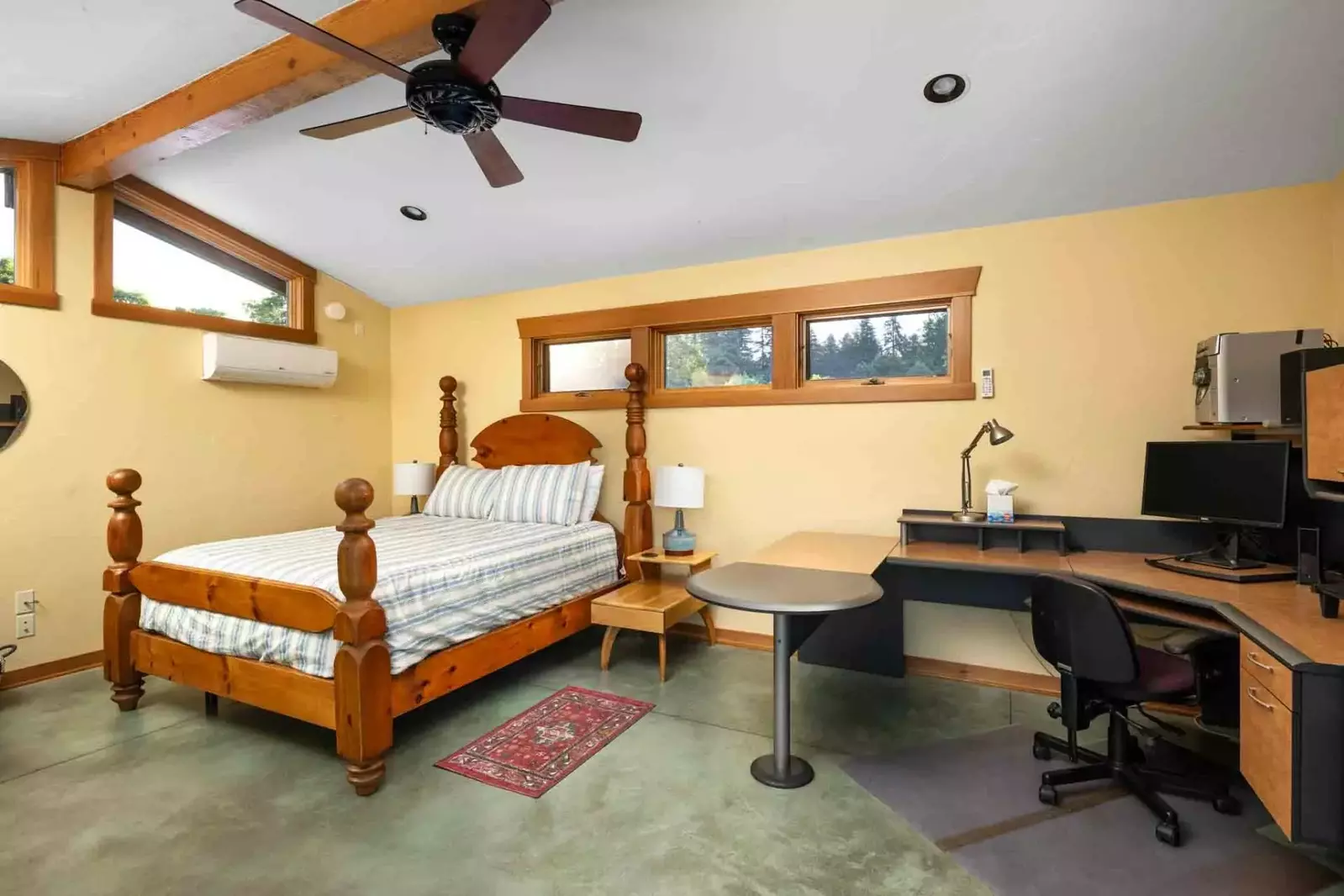 With an office set up this is the perfect place to work from home away from home.