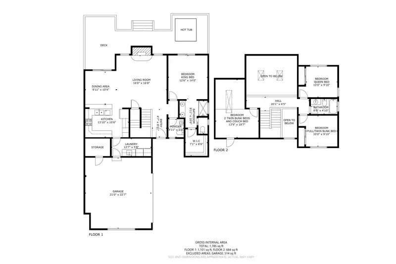 A detailed floor plan of this rental.