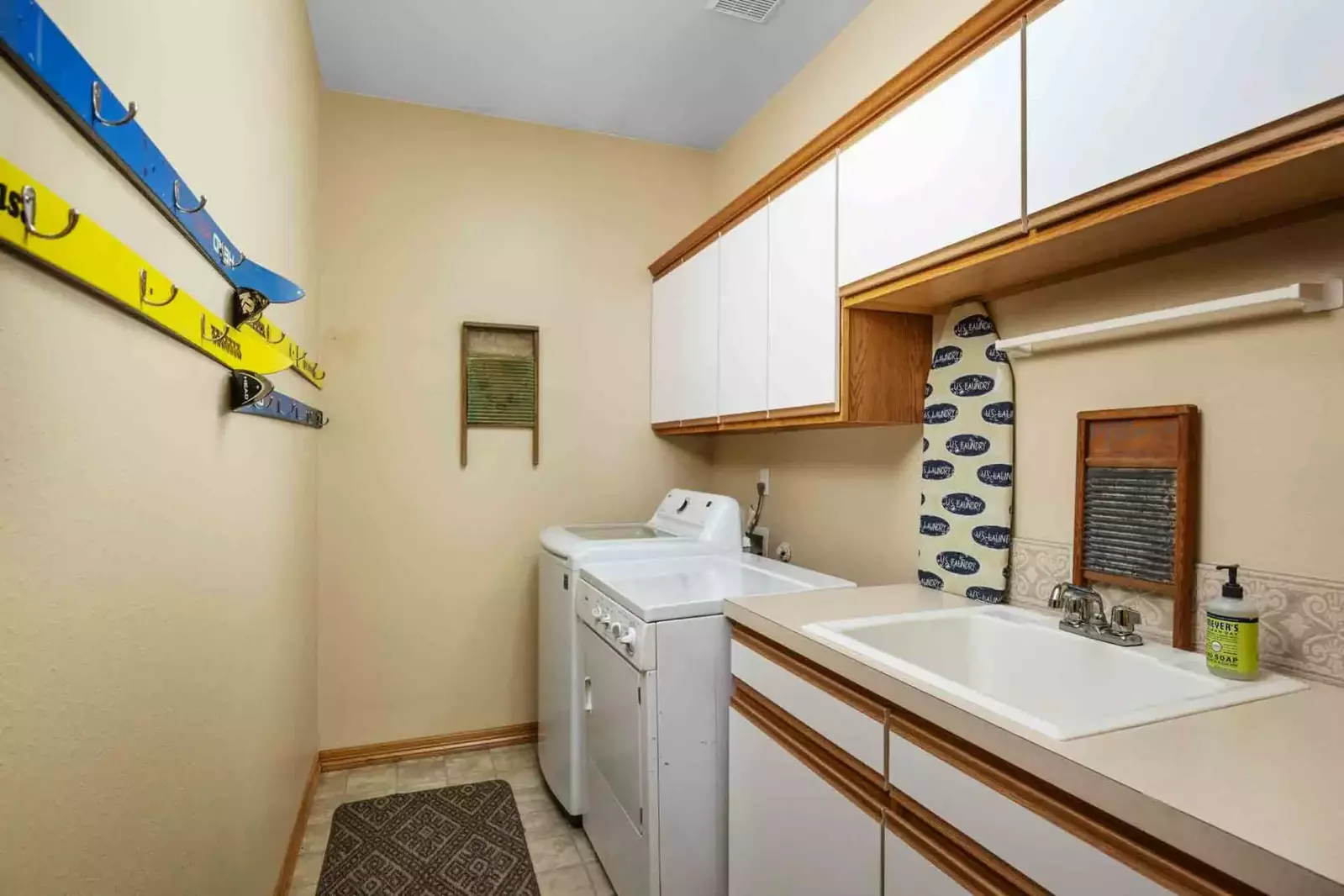 This rental has an up to date washing machine and dryer for guest use.