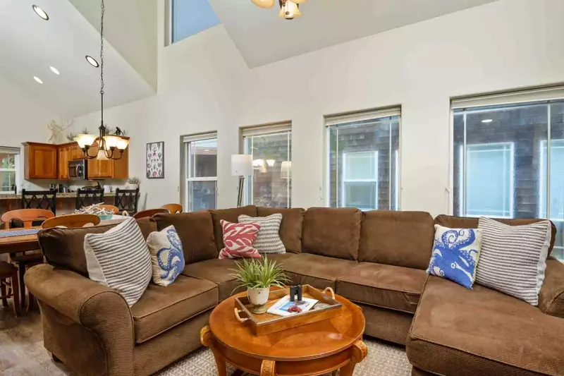 Relax in the cozy living room after a day exploring the Oregon Coast.