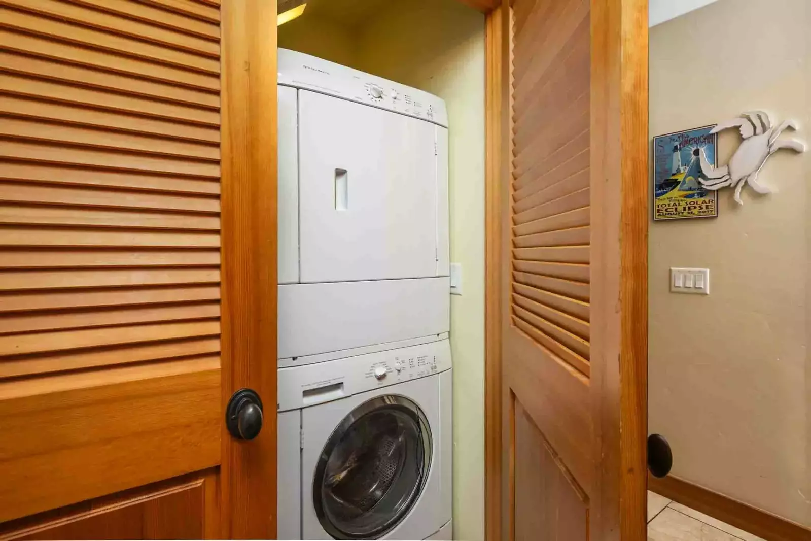 This rental has an up to date washing machine and dryer for guest use.