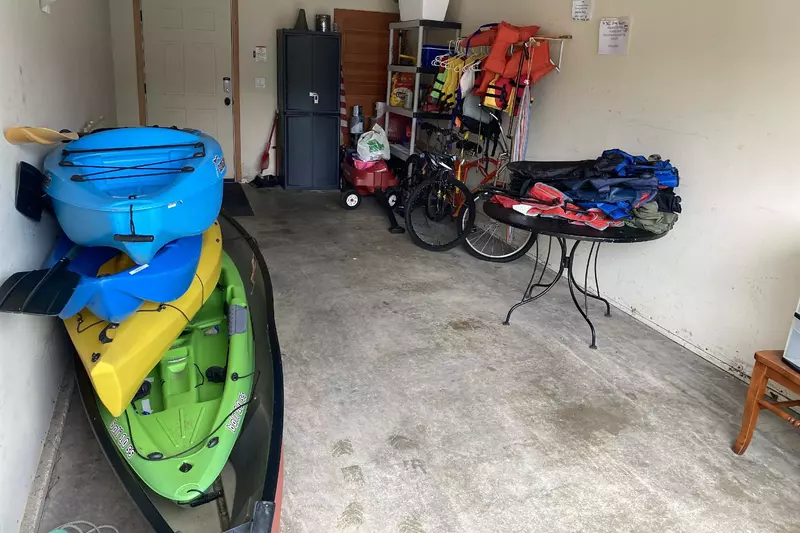 A storage area for lake activities.