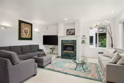 Watch you favorite movies, shows, and sports on this smart tv while relaxing in front of a cozy fire.