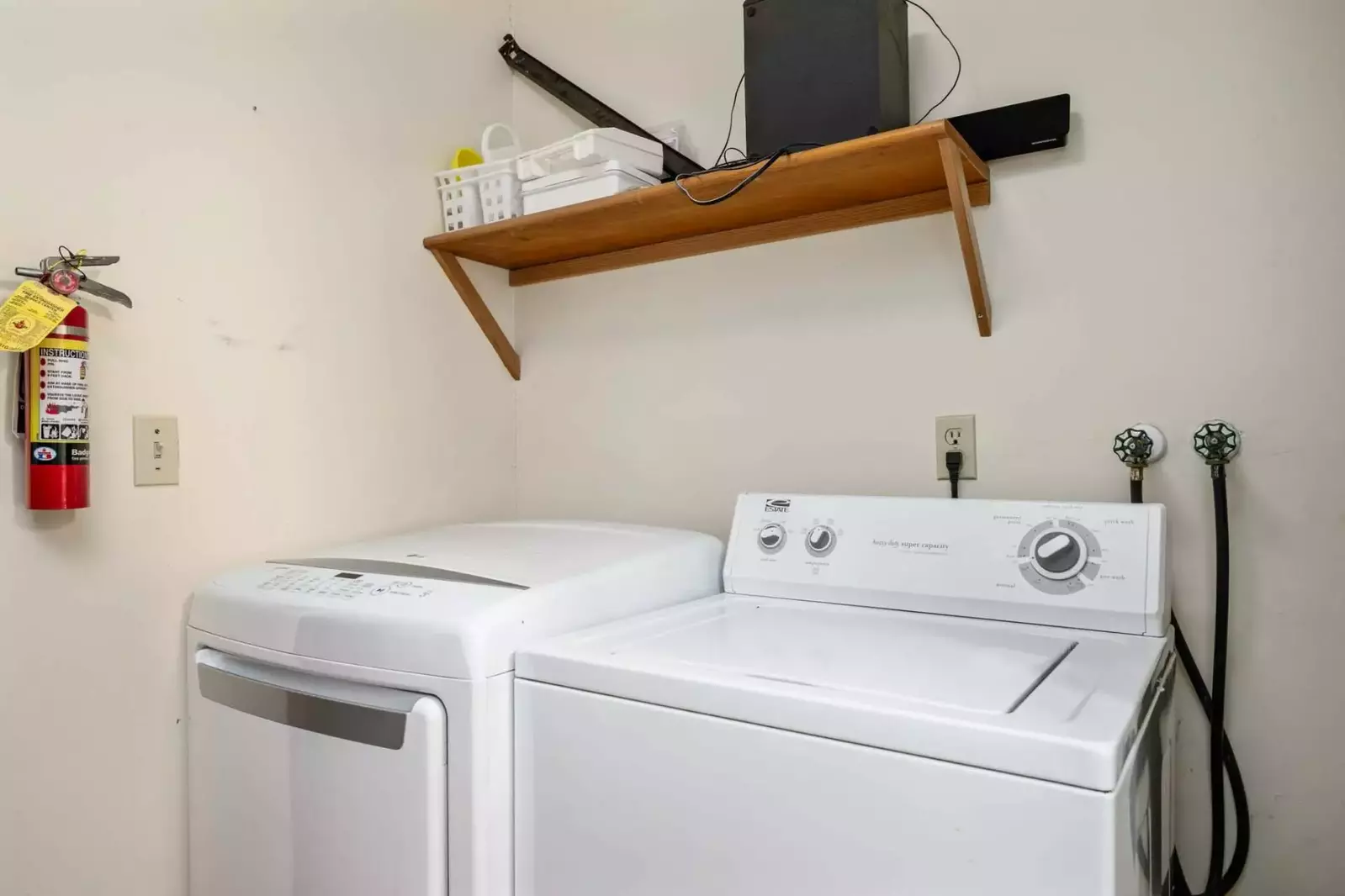 This rental has an up to date washing machine and dryer for guest use.