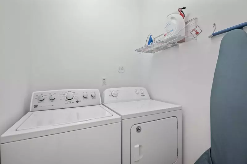 This rental has an up to date washing machine and dryer for guest use.