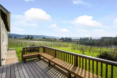 Enjoy tranquil wine country views from the deck.