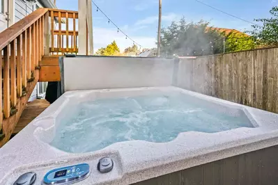 The hot tub is a favorite amenity perfect during warm summers and chilly winters.