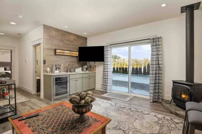 Watch you favorite movies, shows, and sports on this smart tv while relaxing in front of a cozy fire.