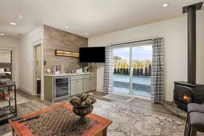 Watch you favorite movies, shows, and sports on this smart tv while relaxing in front of a cozy fire.