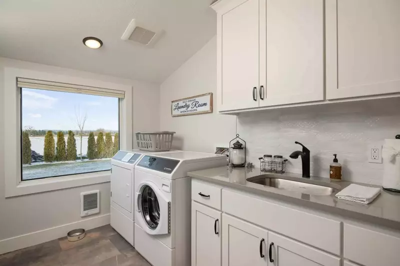 This rental has an up to date washing machine and dryer for guest use.
