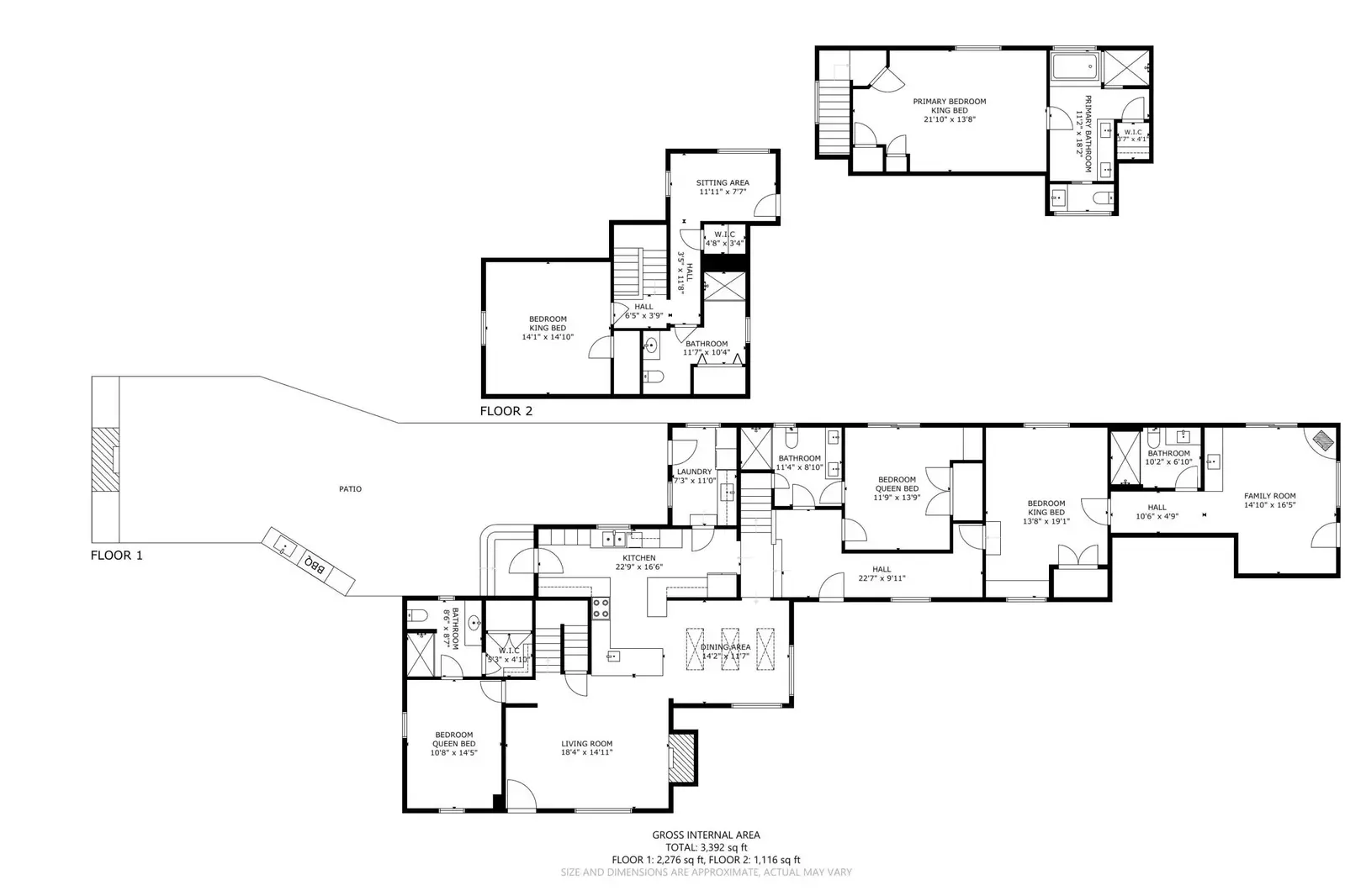 A detailed floor plan of this rental.
