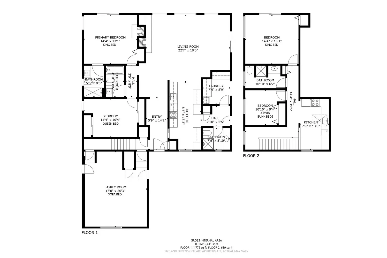 A detailed floor plan of this rental.