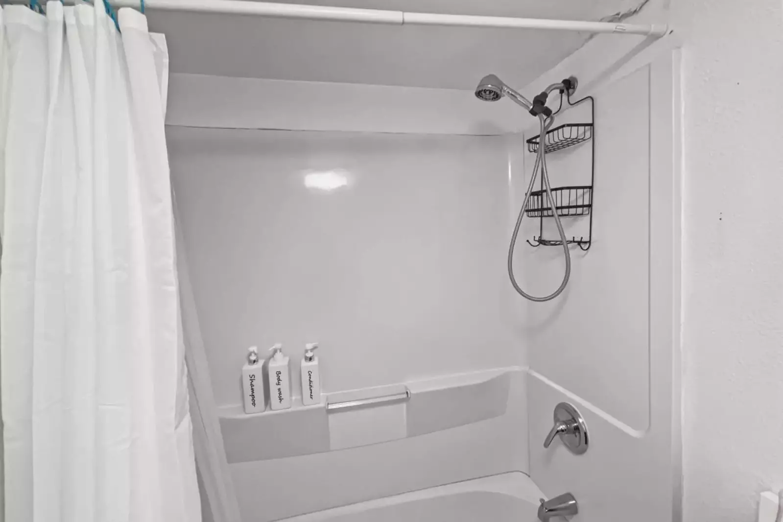 The shower is up to date and has excellent water pressure.