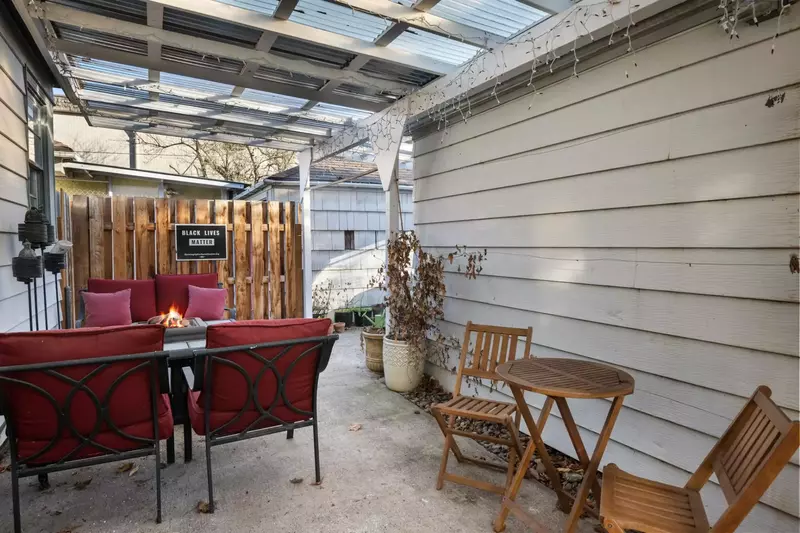 The patio is fun in winter, spring, summer, and fall.