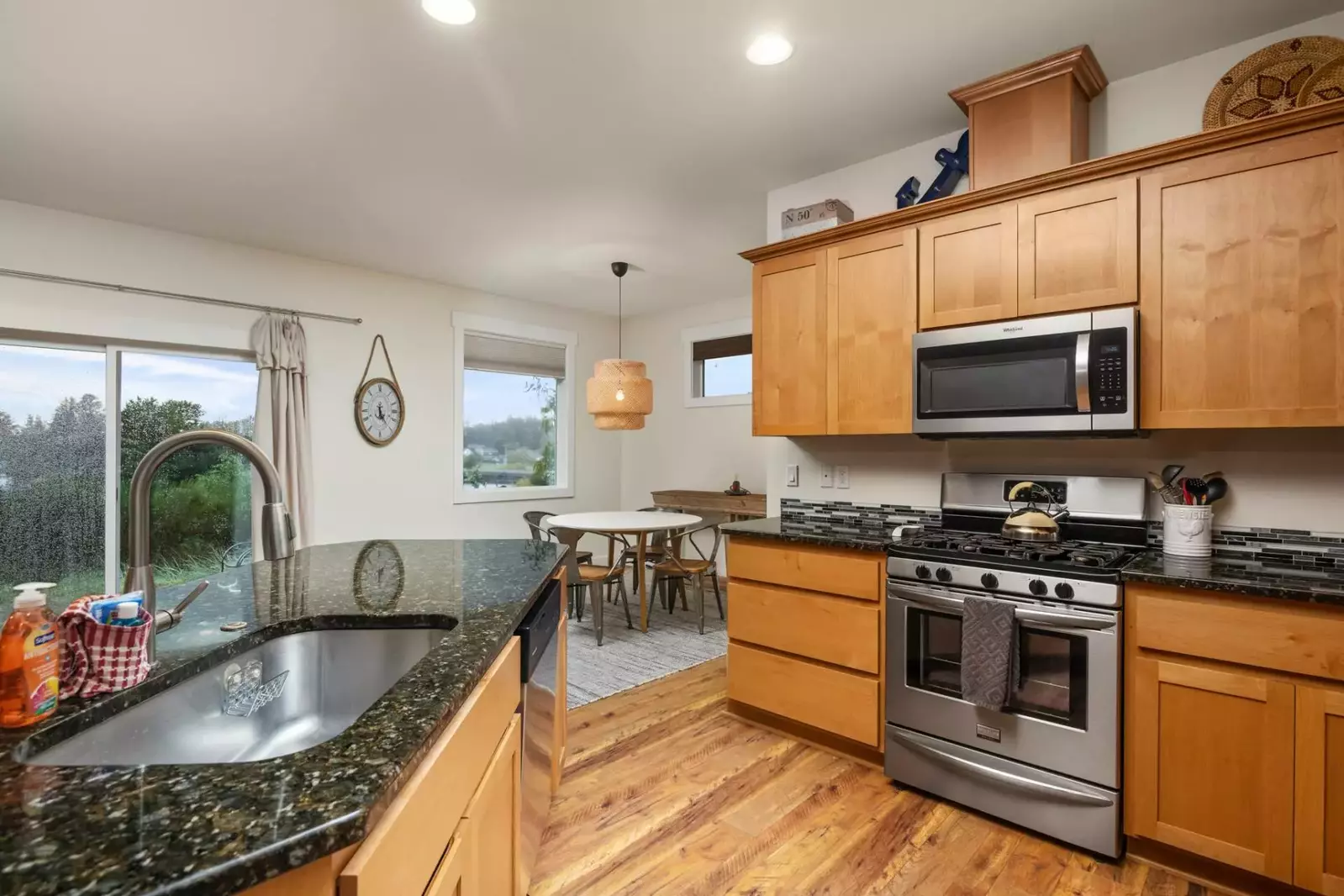 The kitchen is spacious and efficient. Perfect place to prepare a family meal.
