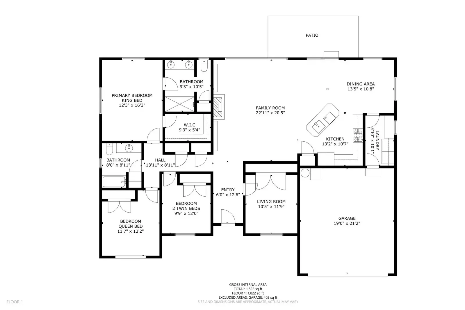 A detailed floor plan of this rental.