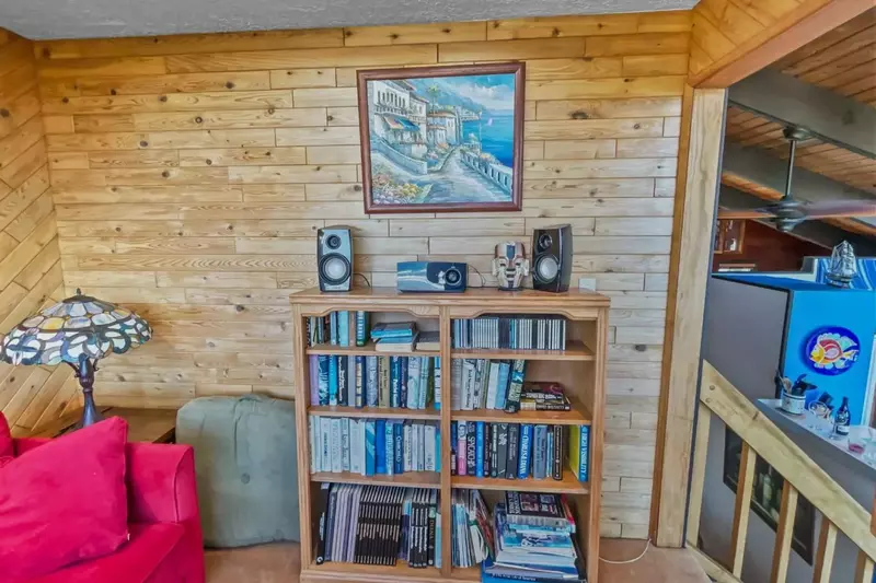 Enjoy plenty of entertainment from this rental's library.