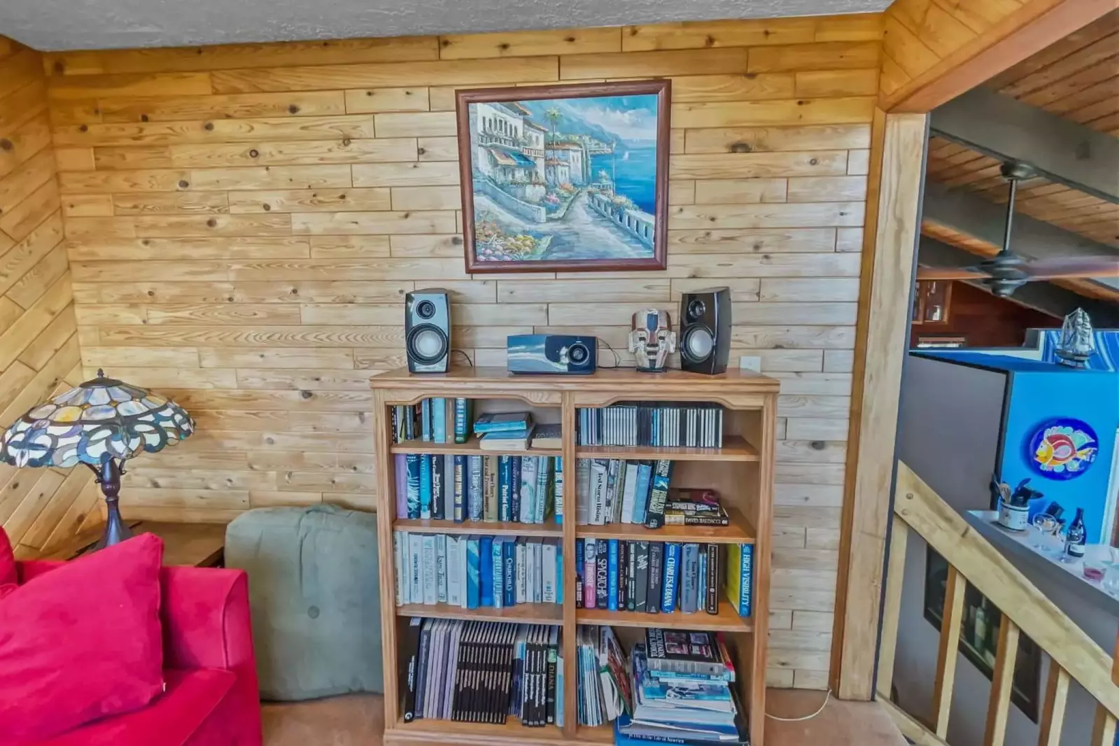 Enjoy plenty of entertainment from this rental's library.