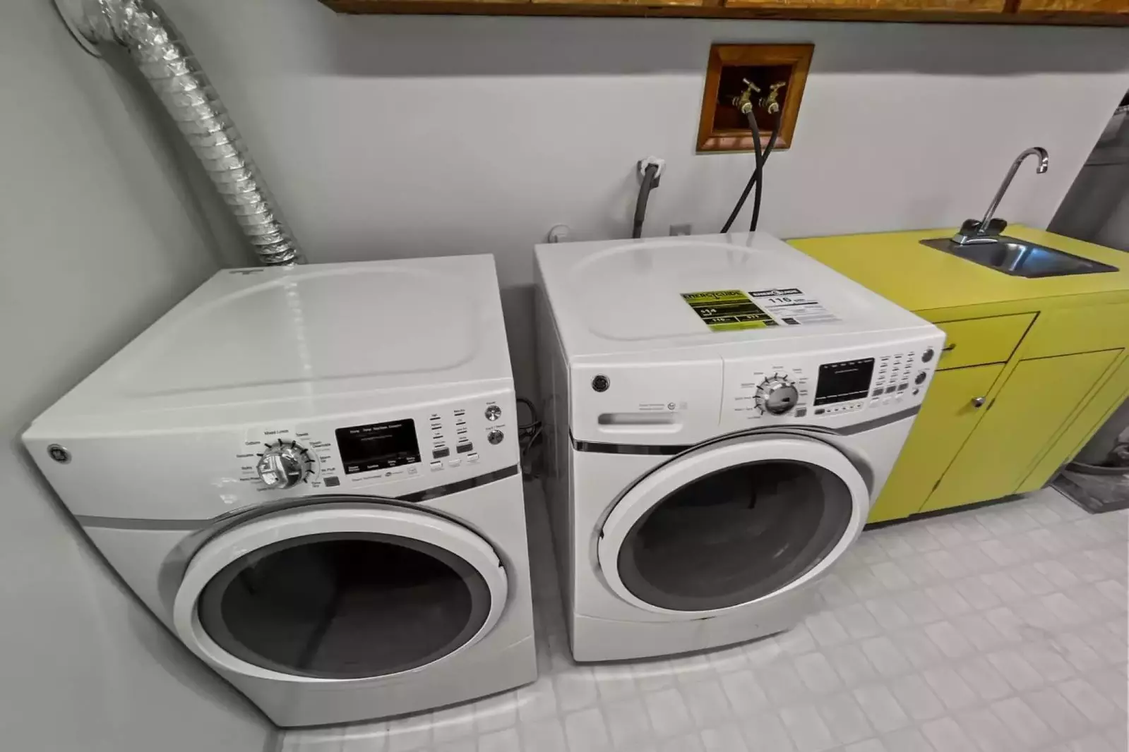 This rental has an up to date washing machine and dryer for guest use.