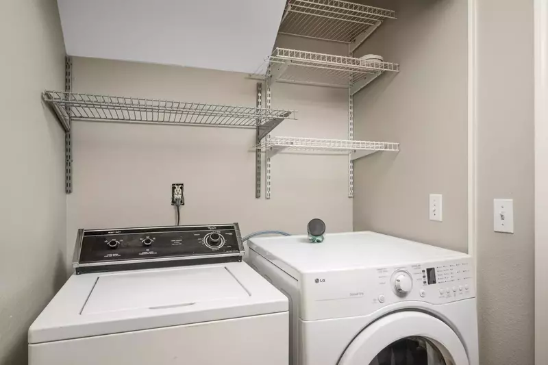 This rental has an up to date washing machine and dryer for guest use.