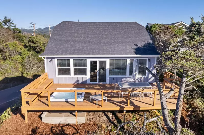 The deck is a perfect place to hang out and enjoy the ocean air.