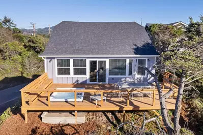 The deck is a perfect place to hang out and enjoy the ocean air.
