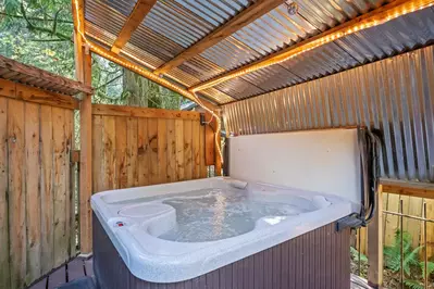 The hot tub is a favorite amenity perfect during warm summers and chilly winters.