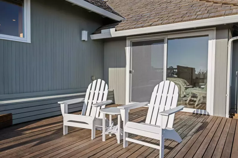 The deck is a perfect place to hang out and enjoy the ocean view.