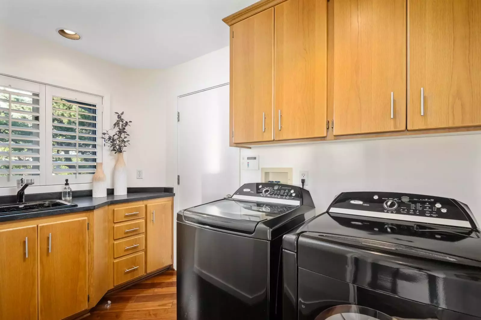 This rental has an up to date washing machine and dryer for guest use.