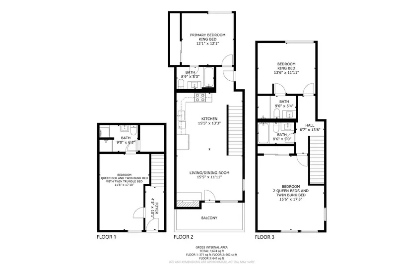 A detailed floor plan of half of this rental.