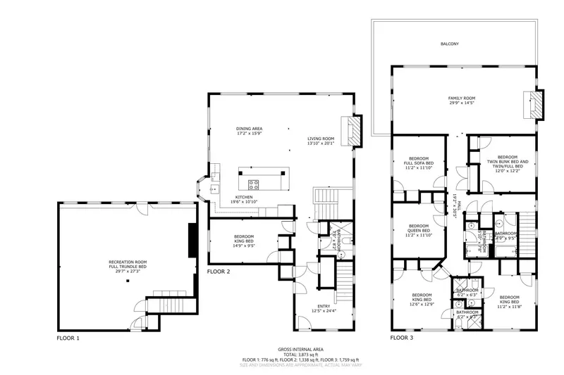 A detailed floor plan of this rental.