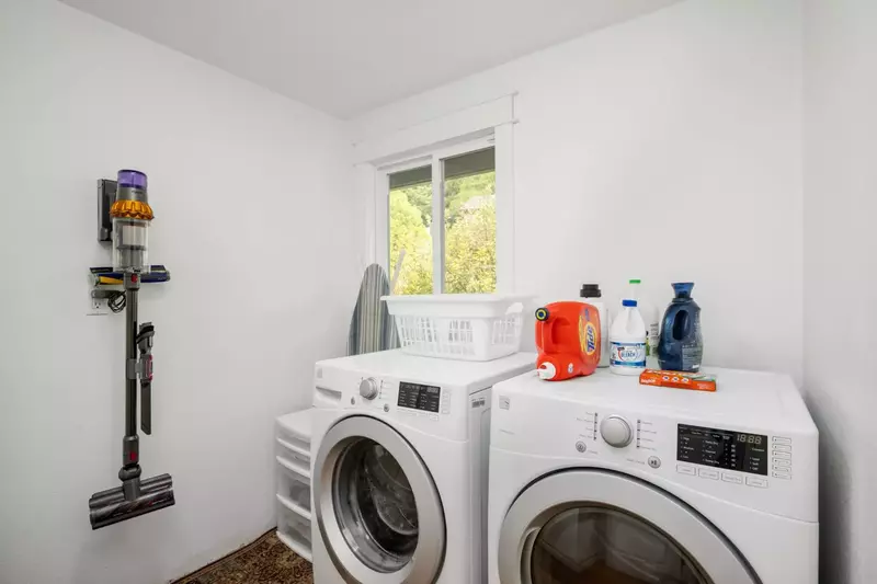This rental has an up to date washing machine and dryer for guest use.