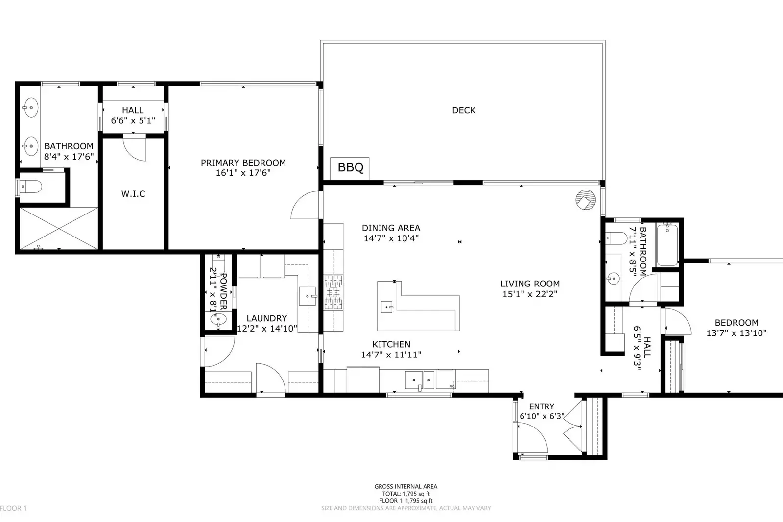 A detailed floor plan of this rental.