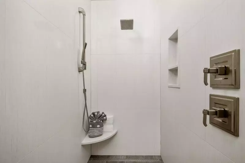 This shower is large, up to date, and has excellent water pressure.