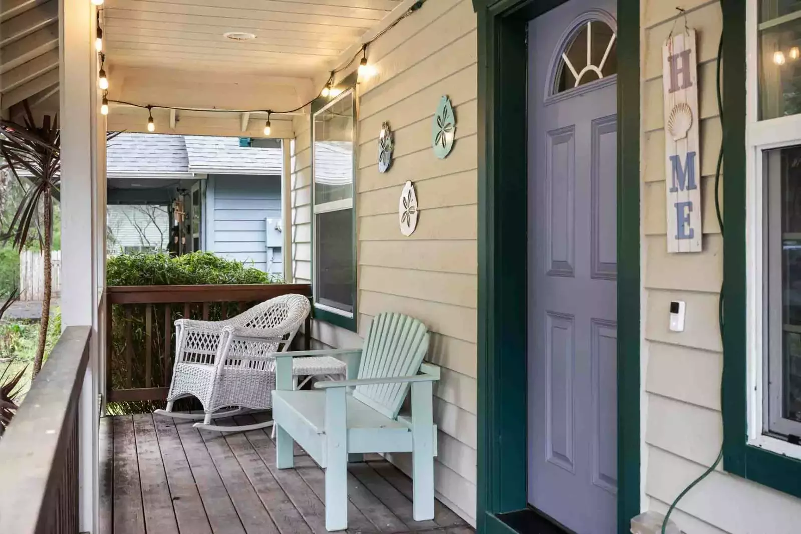 Enjoy relaxing on the front porch and maybe you'll see some of the local deer walk by.